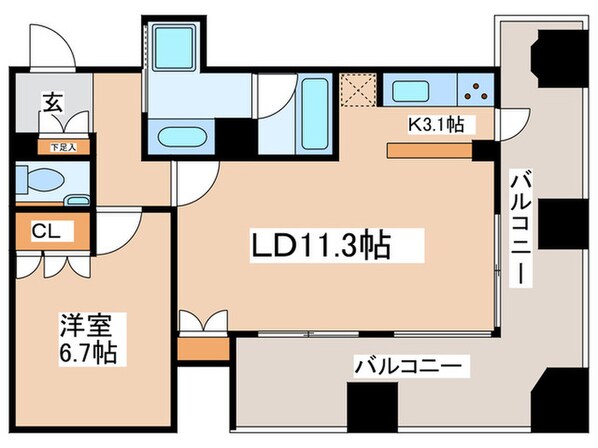 ルネ新宿御苑タワーの物件間取画像